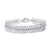 1.45ct 14k White Gold Diamond Feather Bracelet